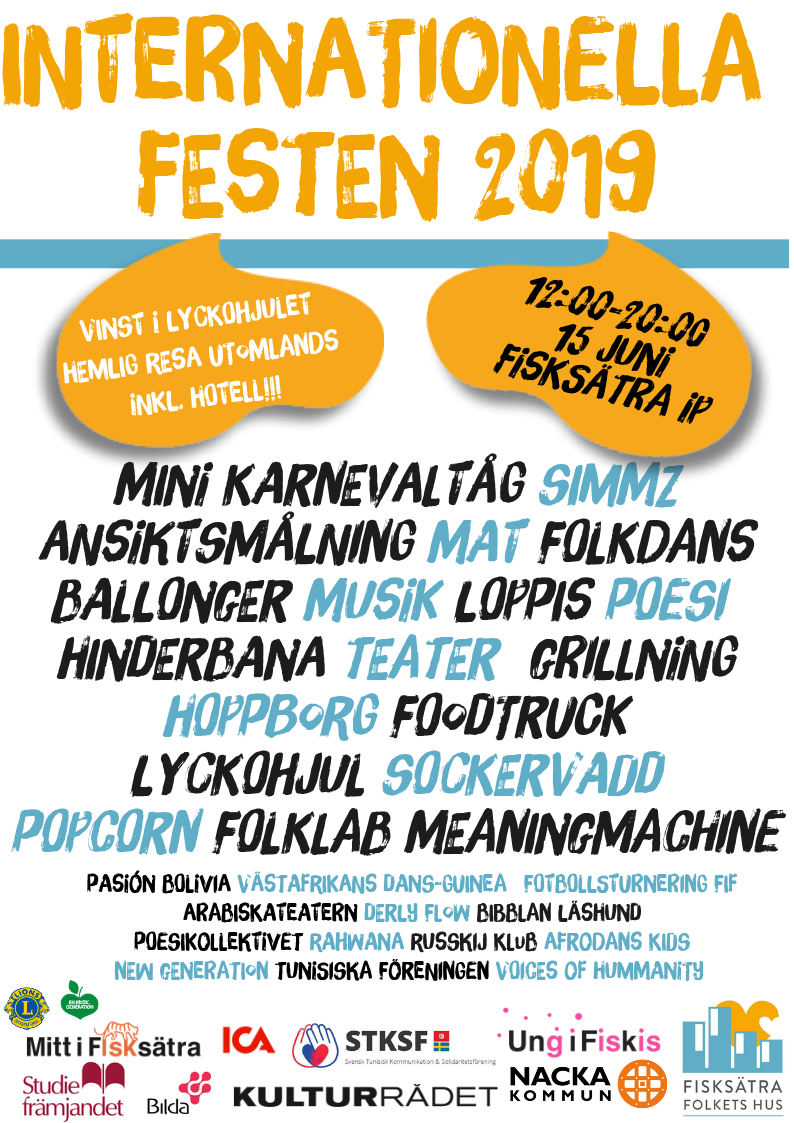 Välkomna till Internationella Festen 2019! Imorgon 12 till 20 på Fisksätra IP.